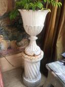 Grande vasque de jardin en fonte avec sa colonne socle début XIX ème