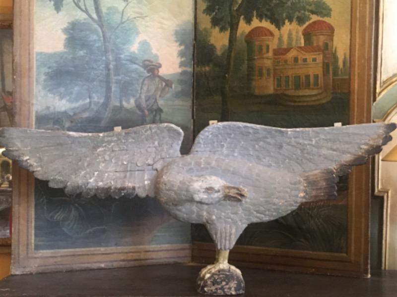Aigle en bois sculpté art populaire américain début XIX ème