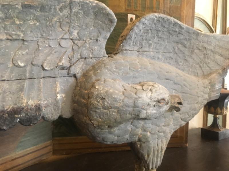 Aigle en bois sculpté art populaire américain début XIX ème