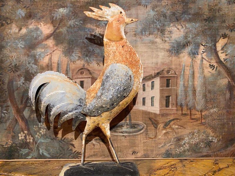Beau coq en métal.     XX ème 