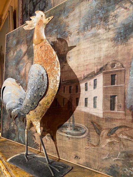 Beau coq en métal.     XX ème 