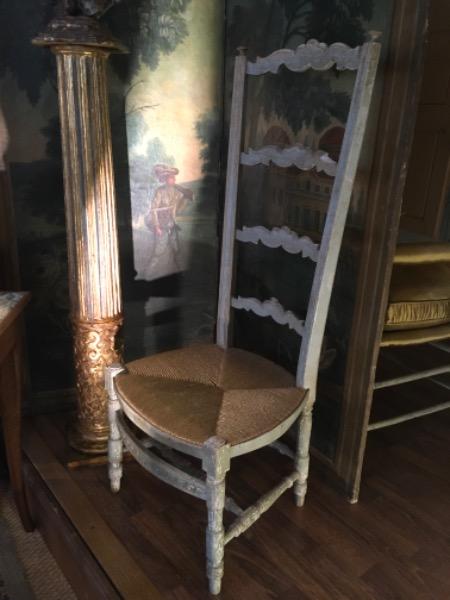 Chaise de nourrice provençale peinte XIX ( paillage au coussin neuf )