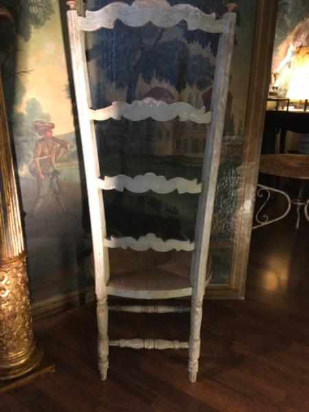 Chaise de nourrice provençale peinte XIX ( paillage au coussin neuf )
