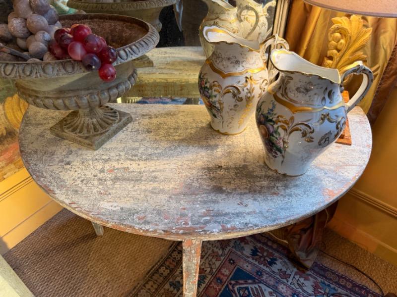 Console 1/2 lune en bois peint directoire ( belle patine )