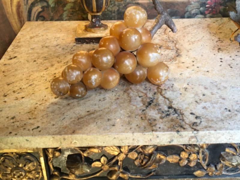Console en bois doré XVIII ème italienne marbre de granit rose
