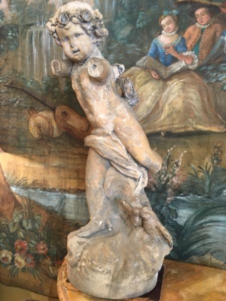 Cupidon en terre cuite XVIII ème ( accidents )