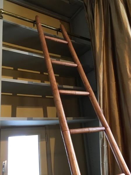 Echelle de bibliothèque en bambou début XX ème