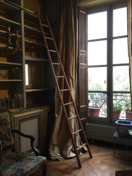 Echelle de bibliothèque en bambou début XX ème