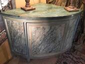 Encoignure italienne ouvrant sur une porte ( peinture faux-marbre ) époque fin 18 ème