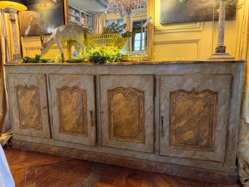 Enfilade peinte ( sud de la France ) 18 ème ( dos rapporté profondeur réduite )