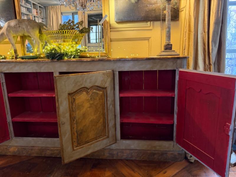 Enfilade peinte ( sud de la France ) 18 ème ( dos rapporté profondeur réduite )