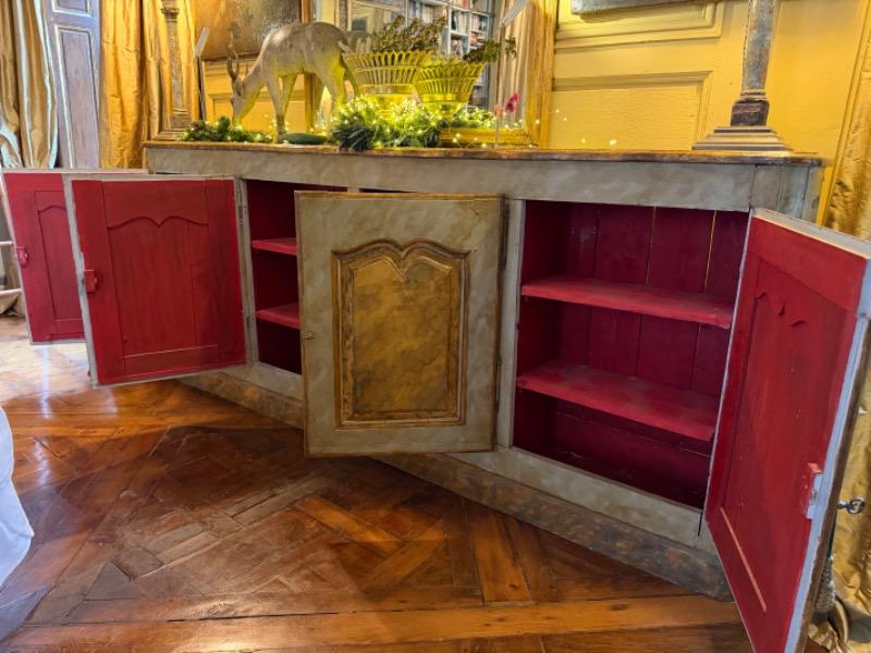 Enfilade peinte ( sud de la France ) 18 ème ( dos rapporté profondeur réduite )