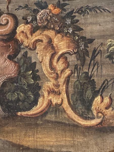Fragment de toile peinte ( Provence 18 ème )