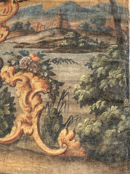 Fragment de toile peinte ( Provence 18 ème )