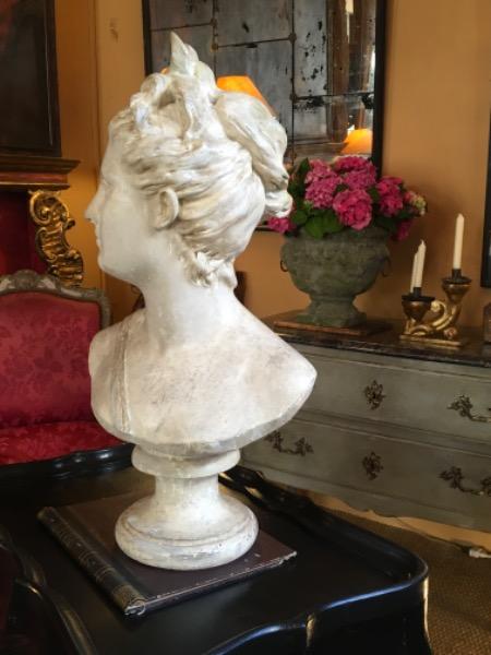 Grand buste de Diane par Eugène Denis Arrondelle . Plâtre XIX ème