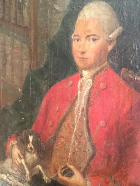 Grand portrait d’un homme de qualité d’époque 18 ème ( à restaurer )