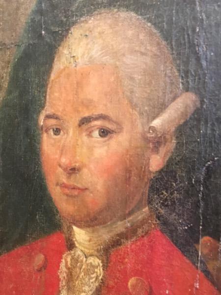 Grand portrait d’un homme de qualité d’époque 18 ème ( à restaurer )
