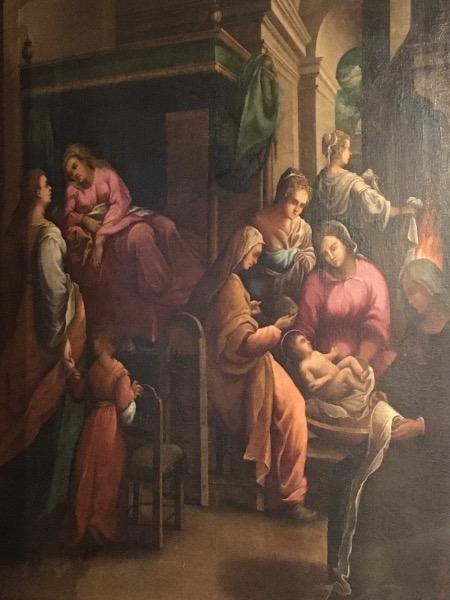 HSToile ( Domenico Carpinoni ) représentant ‘ la naissance de la vierge Marie ‘ XVII ème