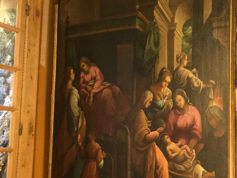 HSToile ( Domenico Carpinoni ) représentant ‘ la naissance de la vierge Marie ‘ XVII ème