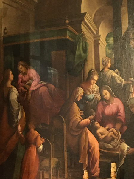 HSToile ( Domenico Carpinoni ) représentant ‘ la naissance de la vierge Marie ‘ XVII ème