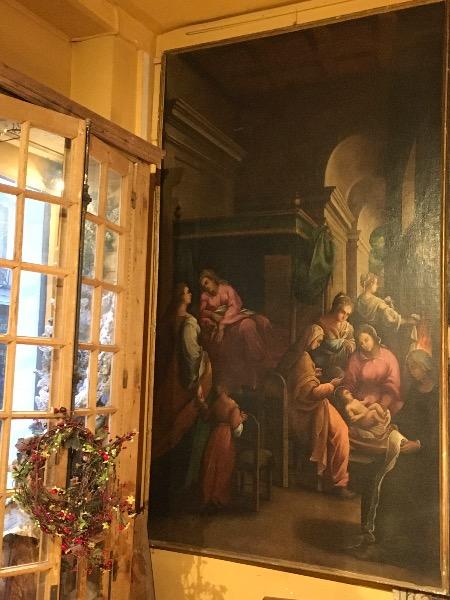 HSToile ( Domenico Carpinoni ) représentant ‘ la naissance de la vierge Marie ‘ XVII ème