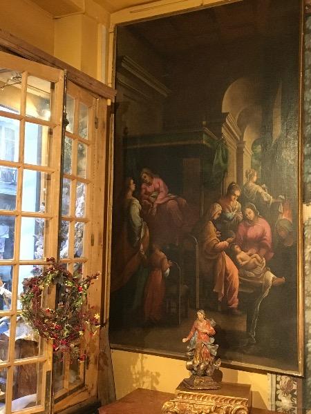 HSToile ( Domenico Carpinoni ) représentant ‘ la naissance de la vierge Marie ‘ XVII ème