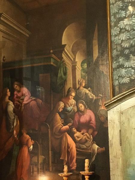 HSToile ( Domenico Carpinoni ) représentant ‘ la naissance de la vierge Marie ‘ XVII ème