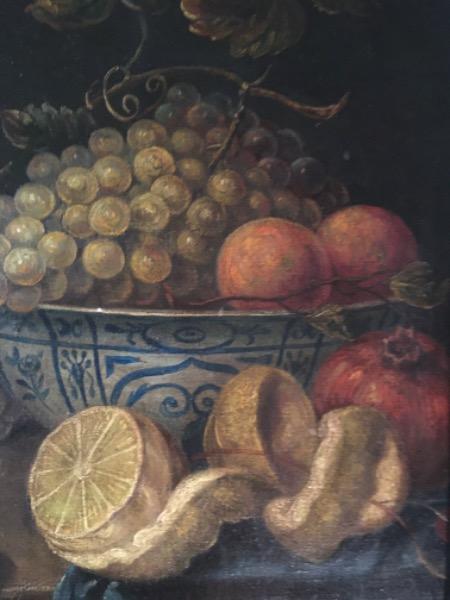 Huile sur carton époque XIXème nature-morte aux fruits