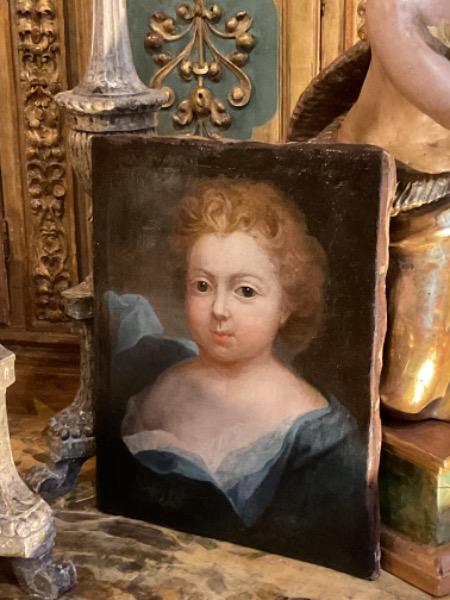 Joli portrait d’époque fin XVII ème toile et châssis d’origine ( sans cadre )