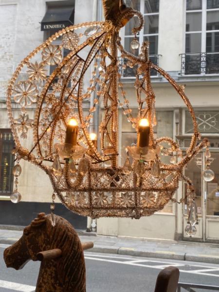 Lustre-caravelle à 4 lumières ( italie XX ème ) 