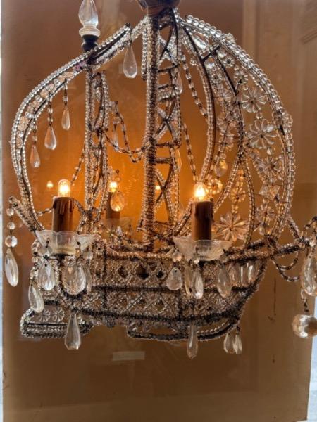 Lustre-caravelle à 4 lumières ( Italie XX ème )                             