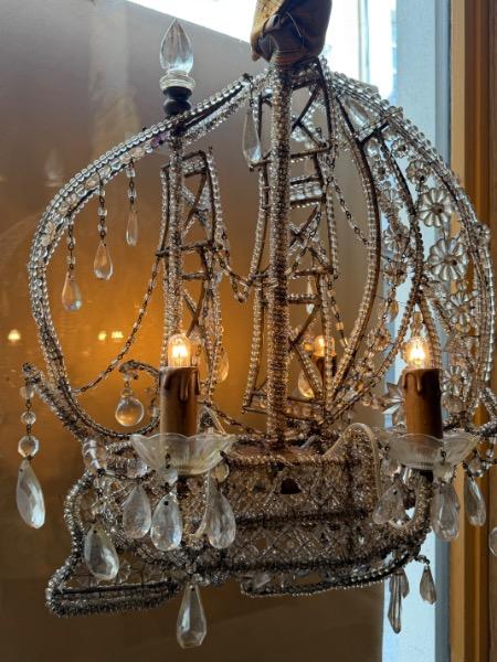 Lustre-caravelle à 4 lumières ( Italie XX ème )                             