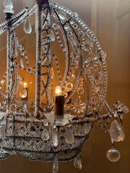 Lustre-caravelle à 4 lumières ( Italie XX ème )                             