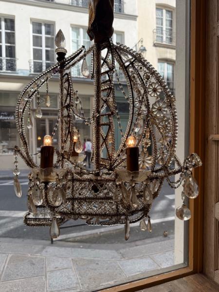 Lustre-caravelle à 4 lumières ( Italie XX ème )                             