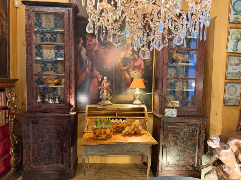 Paire de bibliothèques vitrées XIX ème ( vitres anciennes)