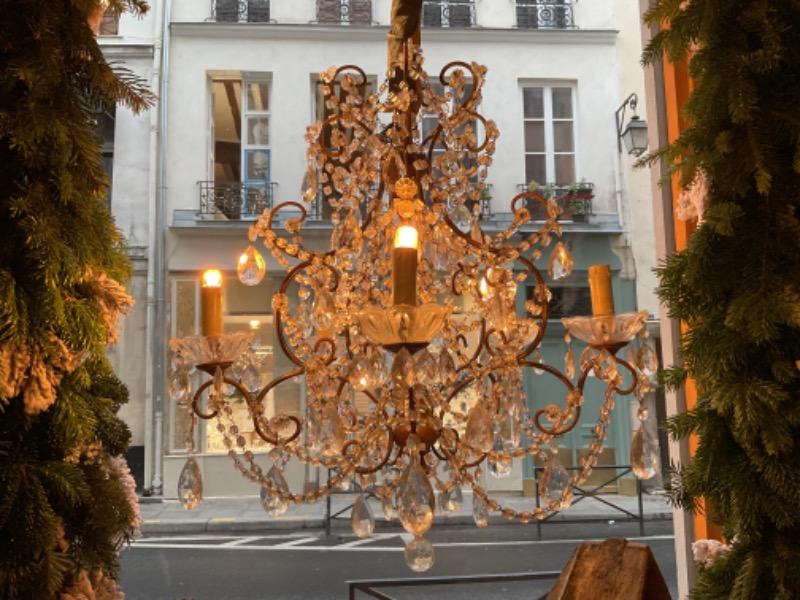 Paire de lustres toscans à 5 lumières XX ème