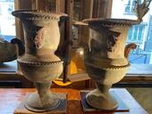 Paire de vases en terre cuite fin XIX ème ( belle patine )