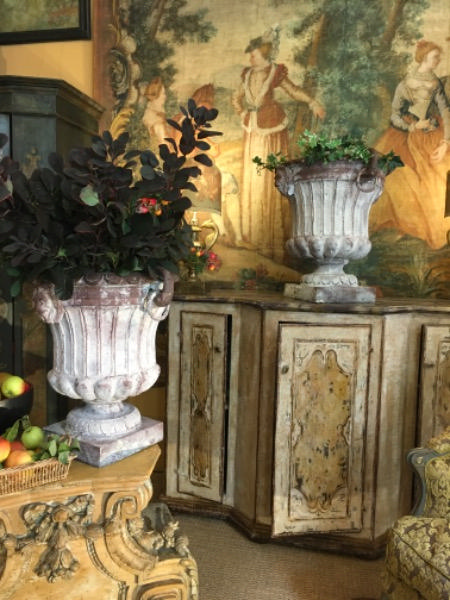 Paire de vasques imitation terre cuite XX ème 