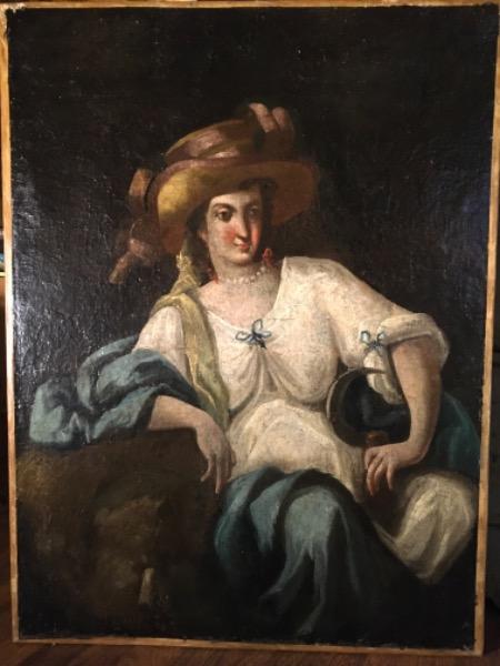 Paire d’huiles sur toile ( portraits école italienne) XVIII ème