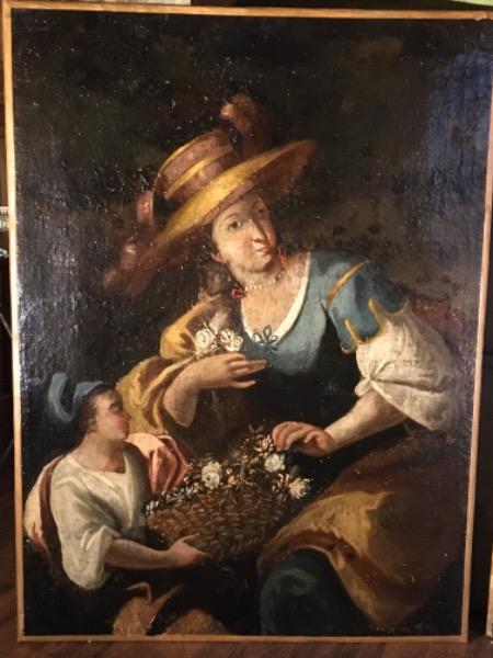 Paire d’huiles sur toile ( portraits école italienne) XVIII ème