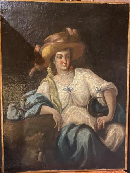 Paire d’huiles sur toile ( portraits école italienne) XVIII ème