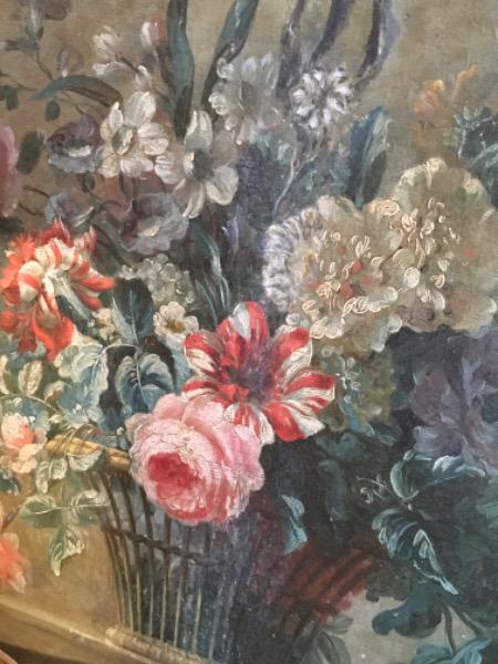 Paire HST nature-morte marouflées sur panneaux ( bouquets de fleurs dont l’un est 18 ème et l’autre 19 ème )