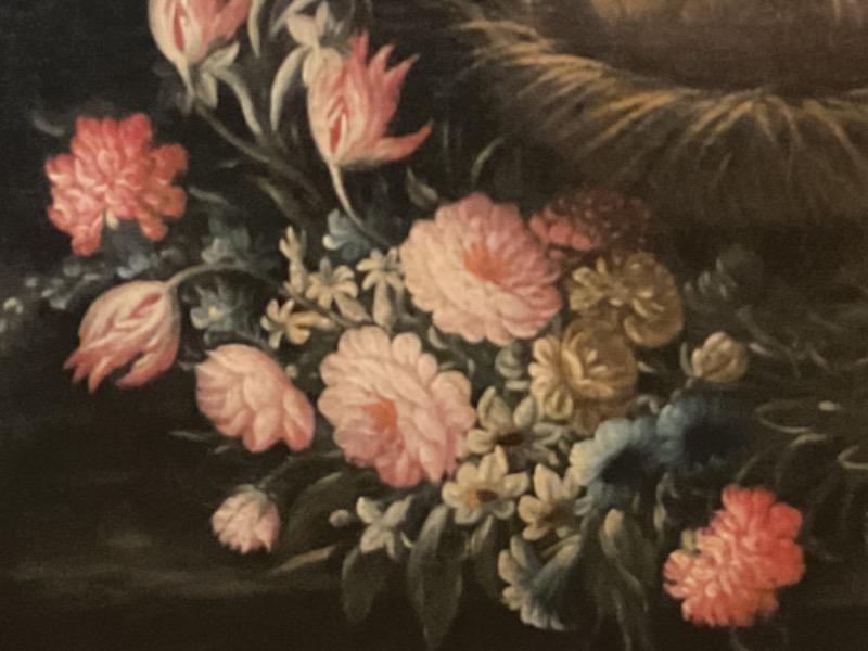 Paire HSToile d’époque XVIII ème représentant des nature-morte aux animaux et aux fleurs