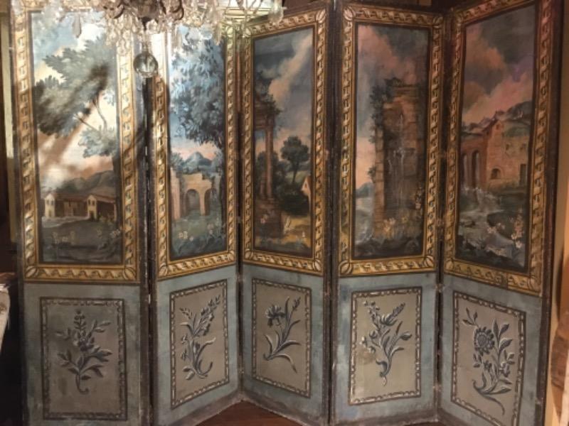 Paravent 5 feuilles Italie XVIII ème ( Piémont )