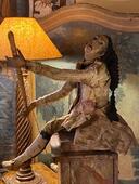 Personnage de crèche napolitaine 18 ème en bois ( yeux en sulfure )