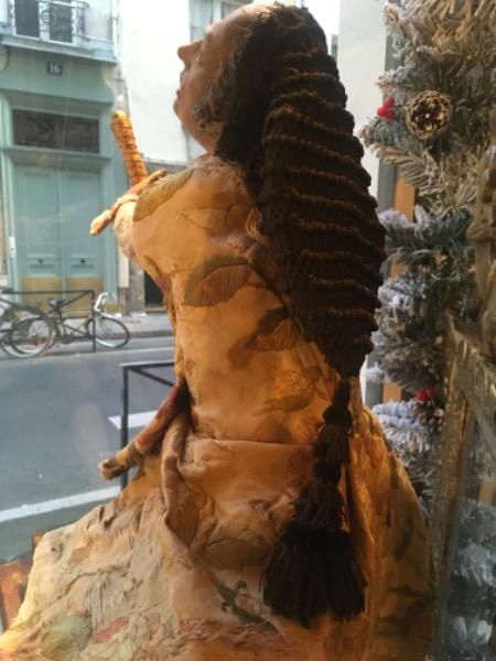 Personnage de crèche napolitaine 18 ème en bois ( yeux en sulfure )