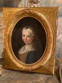 Portrait d’une jeune femme ( Ecole italienne du 18 ème ) cadre postérieur 