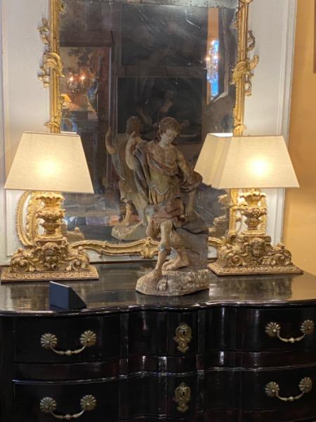 Sculpture en bois polychrome XVII ème siècle 