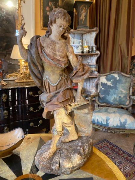 Sculpture en bois polychrome XVII ème siècle 