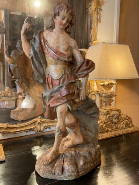 Sculpture en bois polychrome XVII ème siècle 